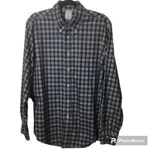 Brooks Brothers Regent blue/purple plaid long sleeve button down shirt. Large